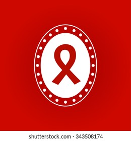 First December World Aids Day concept. Red ribbon of aids awareness.