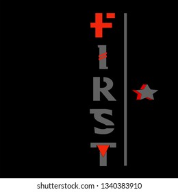 the first design of a striped star.typography concept artistic for modern t-shirt print,art illustration 