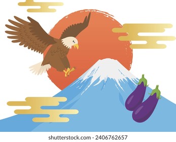first dream of New Year, Mt. Fuji. Second, hawks. Third, eggplants.