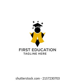 First education logo icon design 