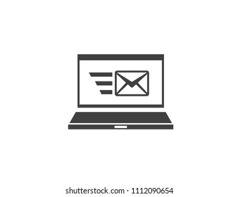 First email delivery sign on laptop display icon