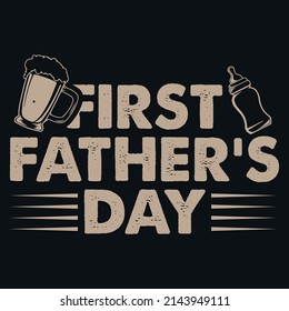 First Father's Day Gift Beer Baby Bottle Daddy svg