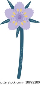 First flowers in spring: Eranthis hyemalis. Botanical vector illustration