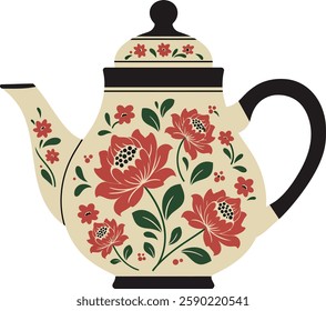 The first frame features a simple teapot, while the second frame highlights intricate floral patterns and colors.