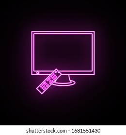 The First Generation Of Plasma Tvs Neon Icon. Simple Thin Line, Outline Vector Of Generation Icons For Ui And Ux, Website Or Mobile Application