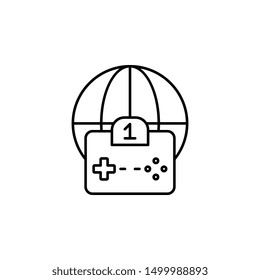 first global, player, game icon. Simple thin line, outline vector of esport icons for UI and UX, website or mobile application