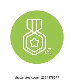 Primer icono de diseño de círculo de contorno de Vector de estrella de oro. Premios Símbolo sobre fondo blanco EPS 10 Archivo