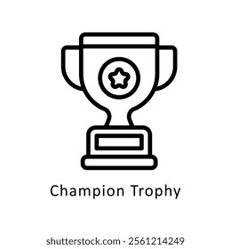 First Gold Star Vector Outline Icon. Eps 10 File