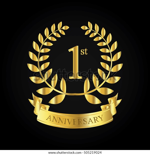 First Golden Anniversary Logo First Celebration Stock Vector (Royalty ...
