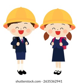 First grade boys and girls wearing hats