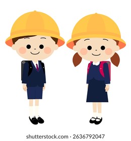 First grade boys and girls wearing hats