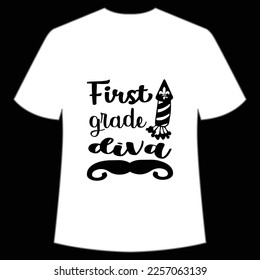 First grade diva Mardi Gras shirt print template, Typography design for Carnival celebration, Christian feasts, Epiphany, culminating  Ash Wednesday, Shrove Tuesday