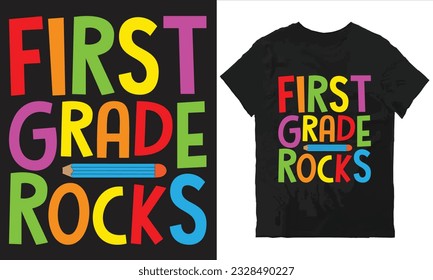 Archivo vectorial de diseño de camisetas de primer grado Rocks
