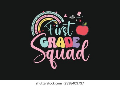 First grade squad kindergarten kids vector tshirt
