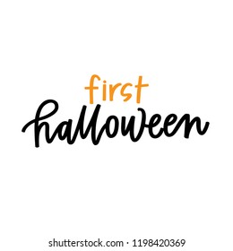 First Halloween hand lettering