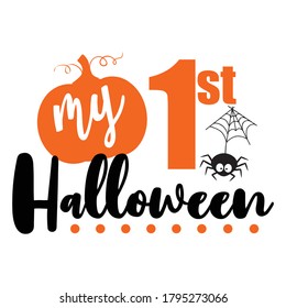 First Halloween typography element vector design.