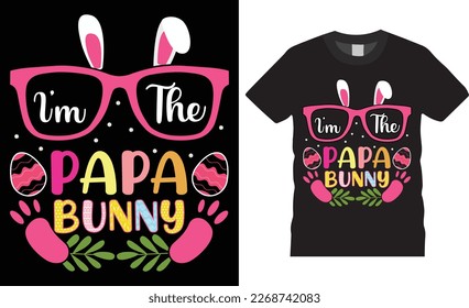 First Happy jesus Easter rabbit bunny eggs festive t shirt design template.kids Handwriting typography vector easter shirts black background vector Illustration.ready for print,pod,greeting card