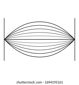 First Harmonic Standing Wave Icon Vector. One Loop.