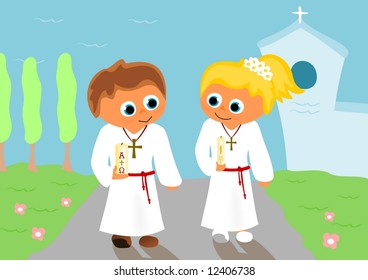 First holy communion 2 - vector.