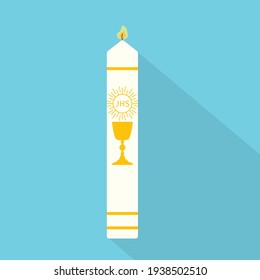 first holy communion candle icon- vector illustration