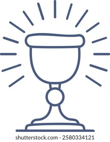 First Holy Communion element. Hand Drawn Religious element. Minimalist vector line art of the Holy Eucharist	
