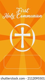 First Holy Communion greeting card, as well as invitation. with a cross.
