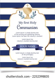 First holy communion invitation. Invitation design for a boy communion svg