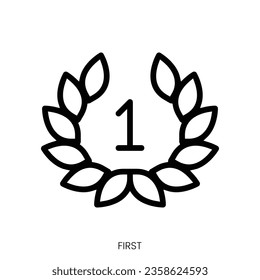 first icon. Line Art Style Design Isolated On White Background