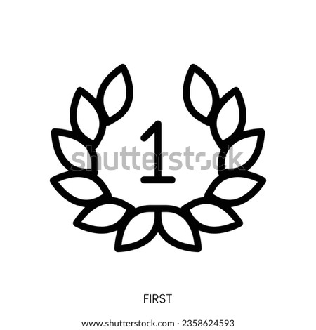 first icon. Line Art Style Design Isolated On White Background