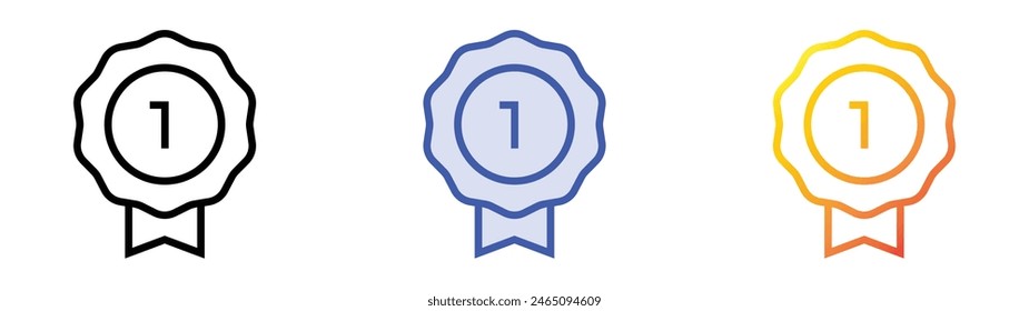 first icon. Linear, Blue Fill and Gradient Style Design Isolated On White Background