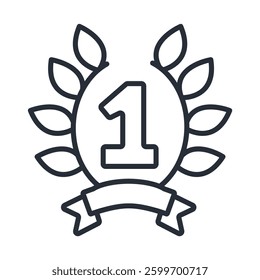 first icon. vector.Editable stroke.linear style sign for use web design,logo.Symbol illustration.