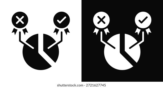 Erstes Symbol, weißer und schwarzer Hintergrundstil