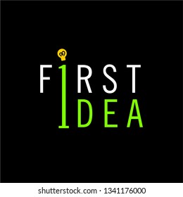 first idea logo design inspiration. logo template. editable vector