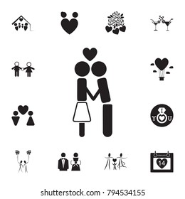 first kiss of lovers icon. Set of Valentine's Day elements icon. Photo camera quality graphic design collection icons for websites, web design, mobile app on white background