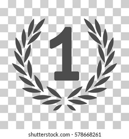 First Laurel Wreath icon. Vector illustration style is flat iconic symbol, gray color, transparent background. Designed for web and software interfaces.