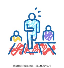 first leader running doodle icon sketch vector. first leader running sign. isolated symbol illustration