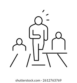first leader running line icon vector. first leader running sign. isolated contour symbol black illustration