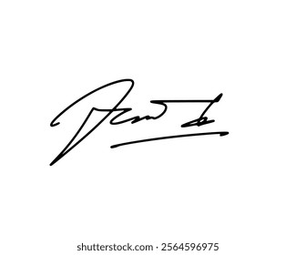 First letter J signature ideas for documents. Vector with transparent background or alpha channel.