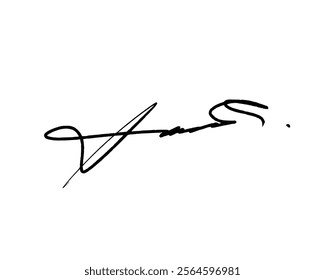 First letter J signature ideas for documents. Vector with transparent background or alpha channel.