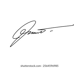 First letter J signature ideas for documents. Vector with transparent background or alpha channel.