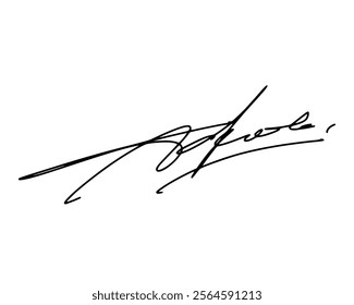 First letter A signature ideas for documents. Vector with transparent background or alpha channel.