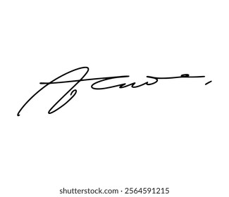 First letter A signature ideas for documents. Vector with transparent background or alpha channel.