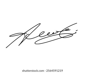 First letter A signature ideas for documents. Vector with transparent background or alpha channel.