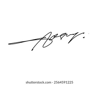 First letter A signature ideas for documents. Vector with transparent background or alpha channel.