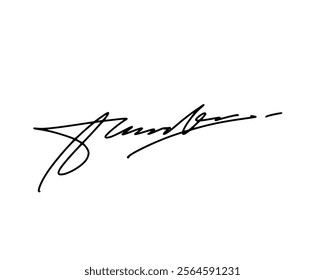 First letter A signature ideas for documents. Vector with transparent background or alpha channel.