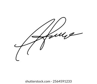 First letter A signature ideas for documents. Vector with transparent background or alpha channel.