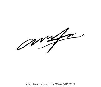 First letter A signature ideas for documents. Vector with transparent background or alpha channel.
