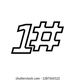 First logo. Hashtag icon. One Symbol. Vector Eps 10.