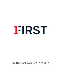 first logo with logotype and wordmark design concept number 1 in the letter F