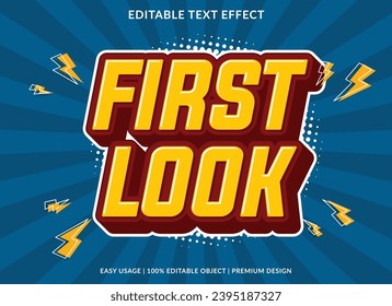 first look editable text effect template use for business logo and brand